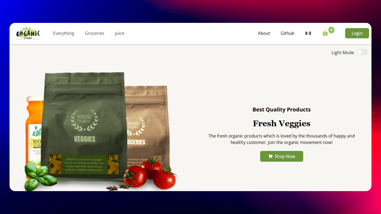 Organic Store - E-Commerce